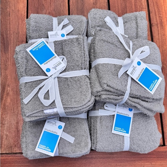 6 Packs of 6pc Room Essentials Gray Washcloth Set, Gray. NWT - Picture 1 of 4